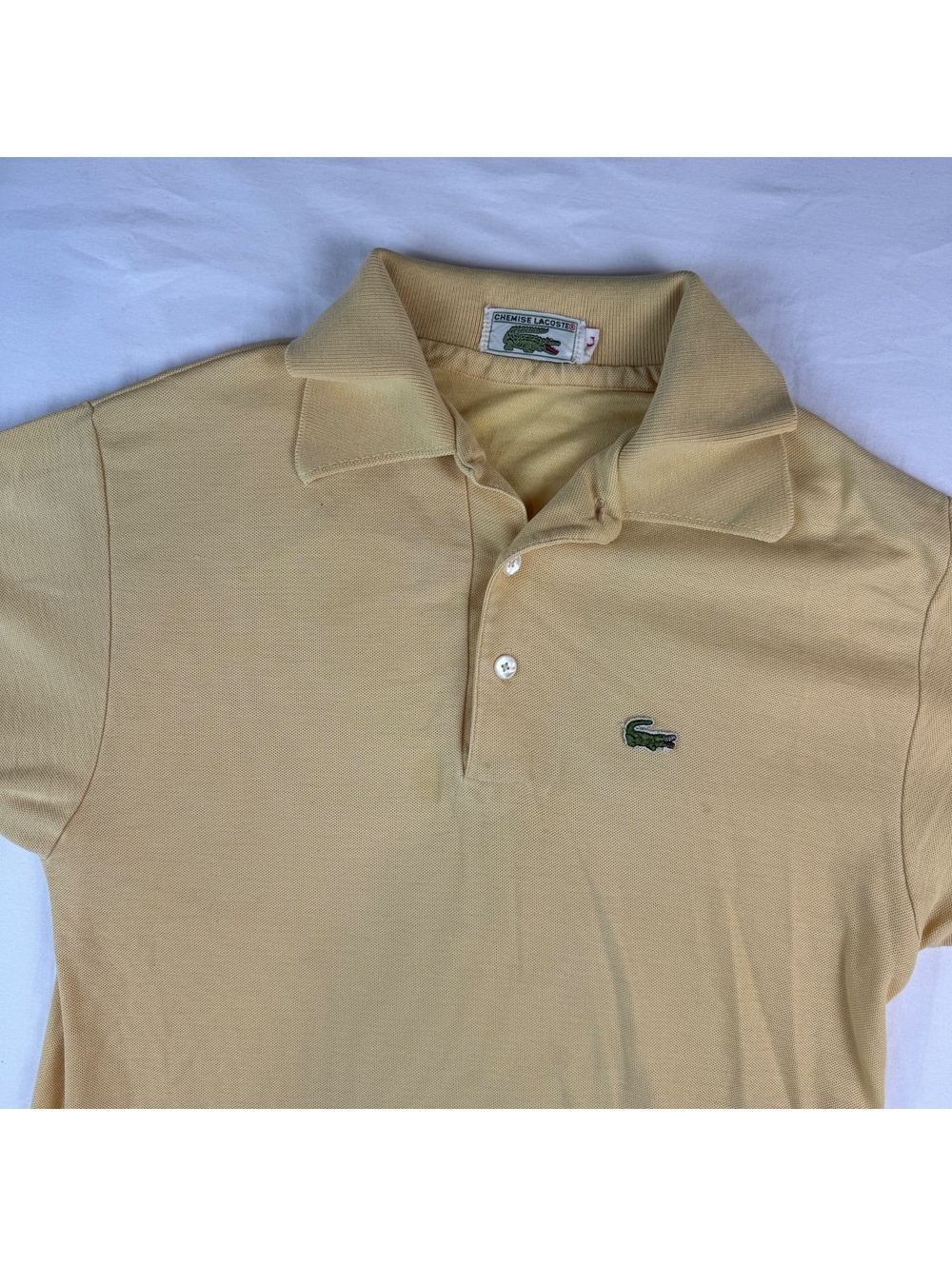 Vintage Lacoste Yellow Polo Shirt Size Large Mens